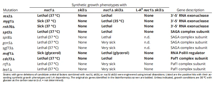 Table 1. Identification of new candidate antiviral factors using a bioinformatic approach